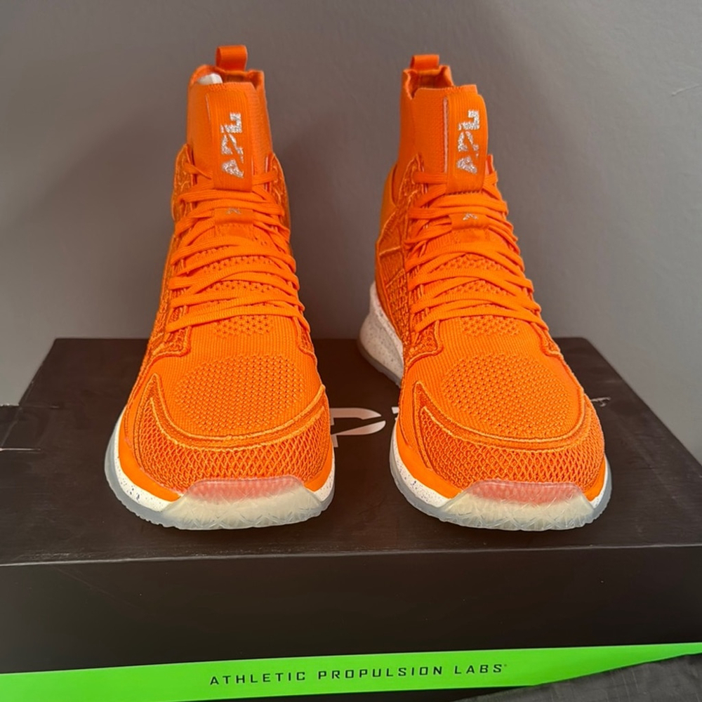 NIB- APL Concept X Unisex Orange High-Top Sneakers with Knit Upper